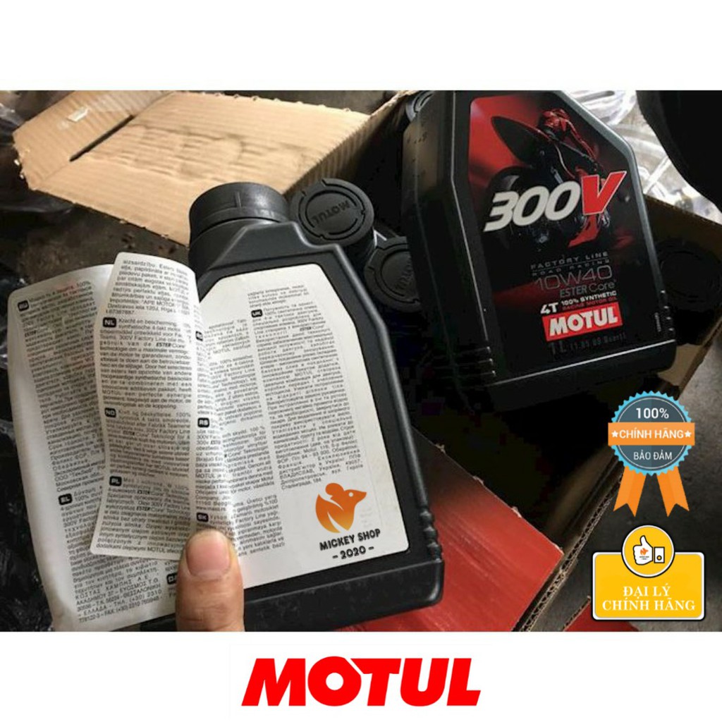 [ CHÍNH HÃNG ] Dầu Nhớt Motul 300V Factory Line Road Racing 10W40 Doube Ester 1L 100% Tổng Hợp Chất Lượng Cao Cho PKL