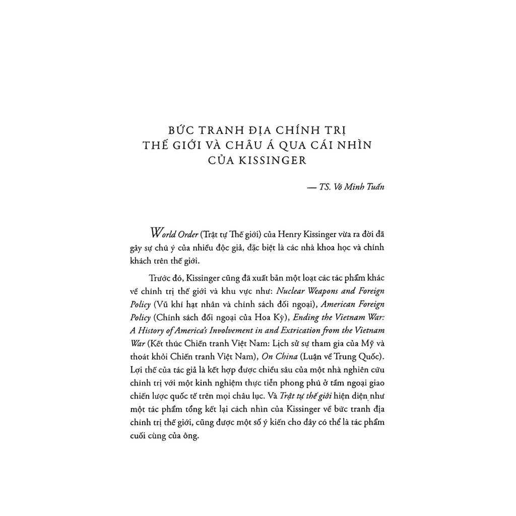 Sách - Trật Tự Thế Giới (Tái Bản)