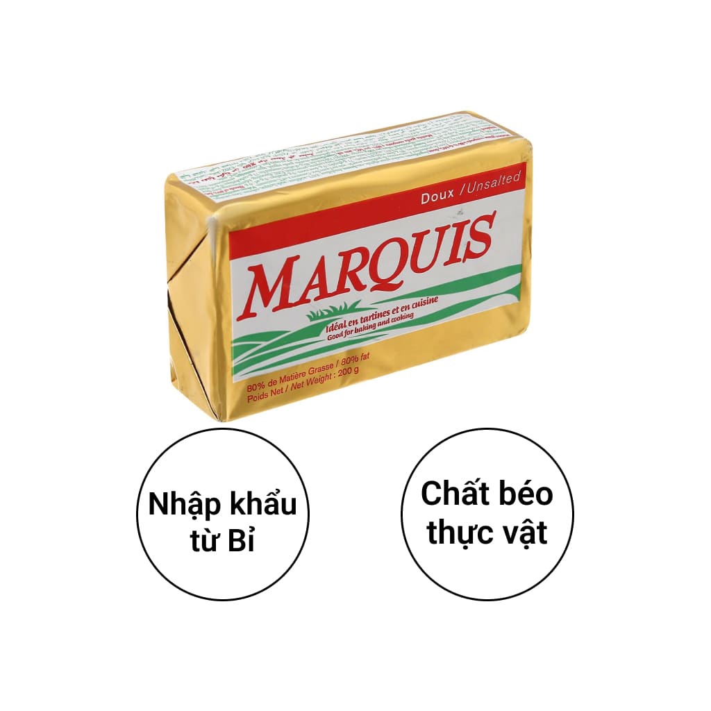Bơ lạt Marquis Elle &amp; Vire 200g.  Date 01/2024