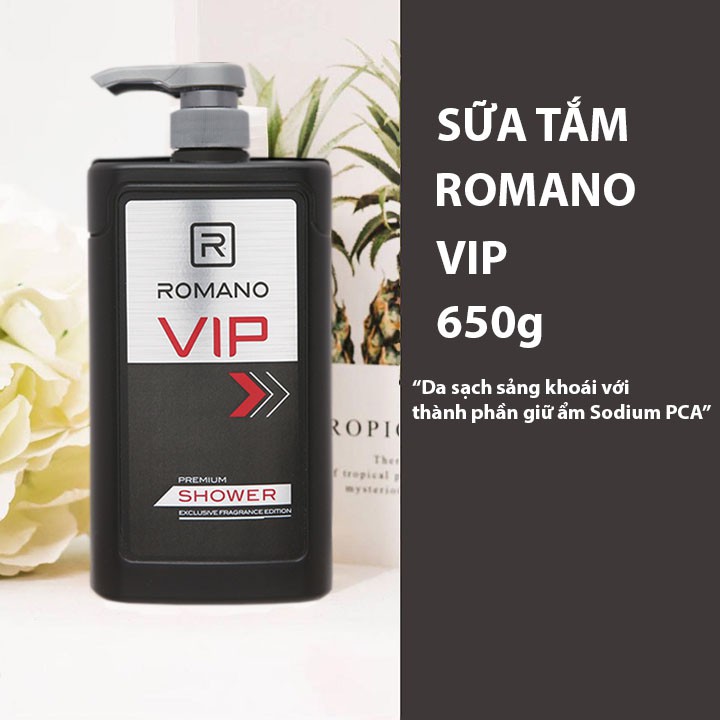 Dầu gội hoặc sữa tắm Romano VIP 650g