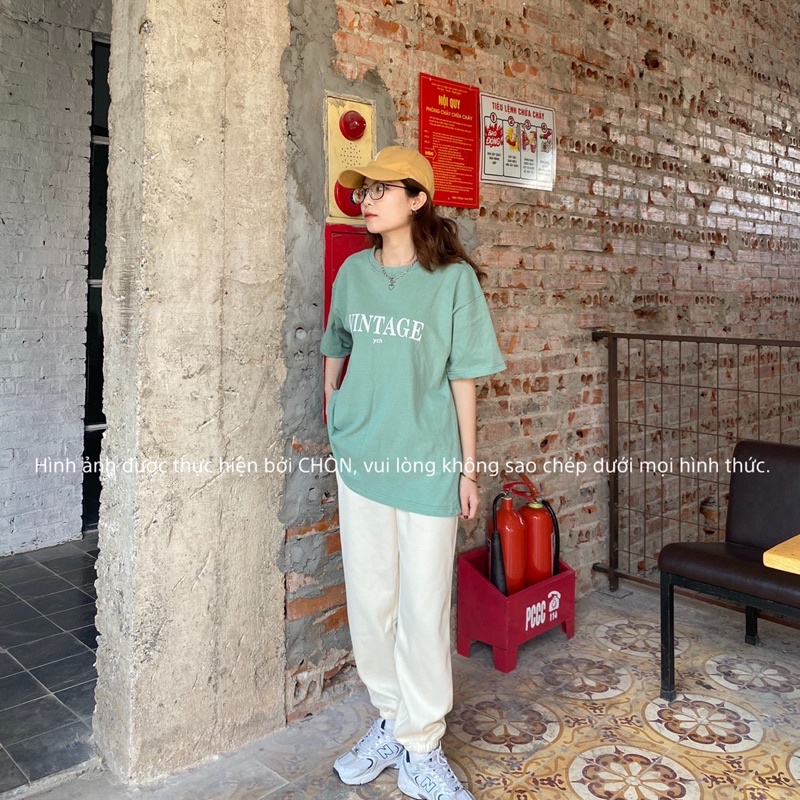 Áo thun 3158 MÀU XANH hàng loại 1 chất dày dặn Cotton Unisex CHÒN CLOTHING