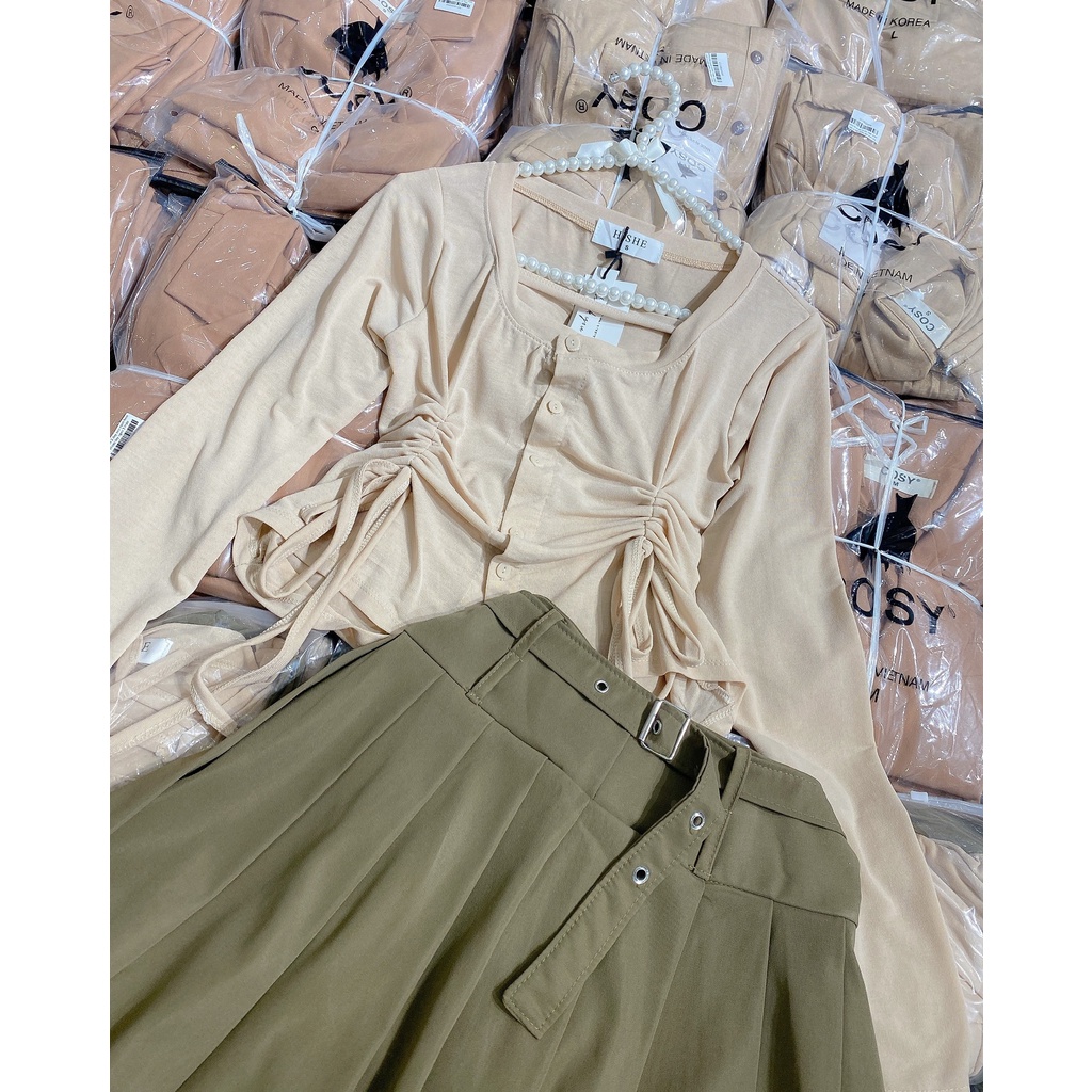 Sét Áo dây rút + Chân Váy Xếp ly trẻ trung cá tính Enola DS14