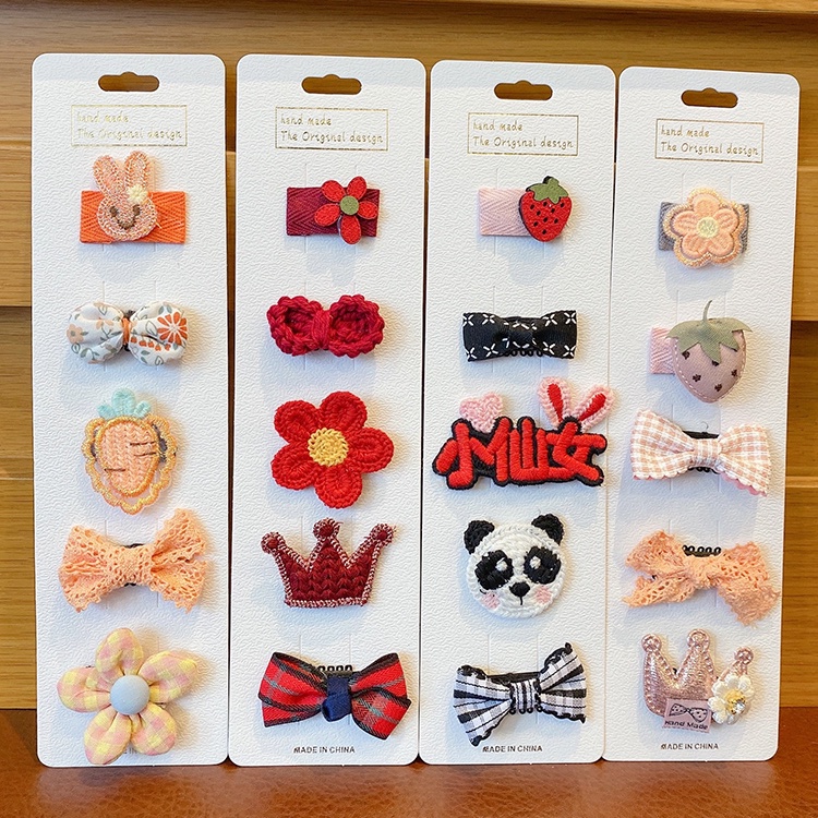 Set kẹp tóc họa tiết hoạt hình tùy chọn phong cách Hàn Quốc dễ thương cho bé