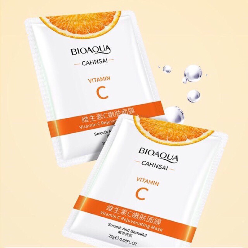 Mặt nạ vitaminC dưỡng sáng da cấp ẩm chiết xuất từ cam Bioaqua