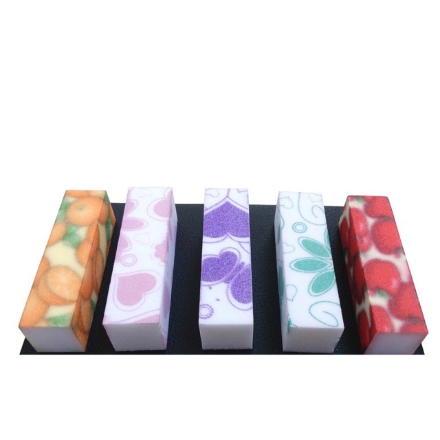 Buffer chà móng nail 4 mặt in bông mịn chuyên nghiệp salon spa chuẩn hàng công ty , nhỏ gọn, tiện dụng, xinh