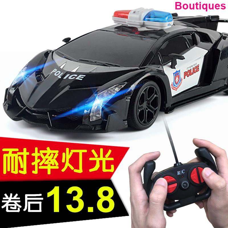 Bộ Đồ Chơi Xe Cảnh Sát Điều Khiển Từ Xa 6 Bánh Chất Lượng Cao