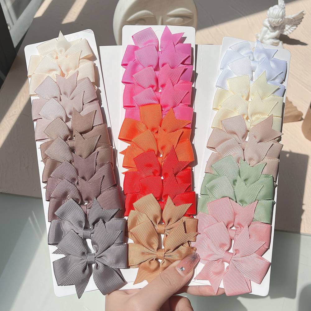 RainBow Bows Set 10 Kẹp Tóc Nơ Xinh Xắn Cho Bé Gái