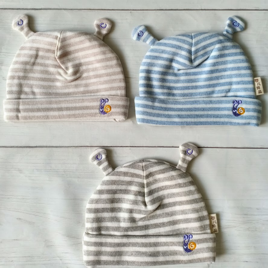 Set 3 Nón Sơ Sinh cotton Momcare cột chóp mẫu bé gái/ Mũ trẻ em dưới 4 tháng tuổi (cho chọn mẫu)