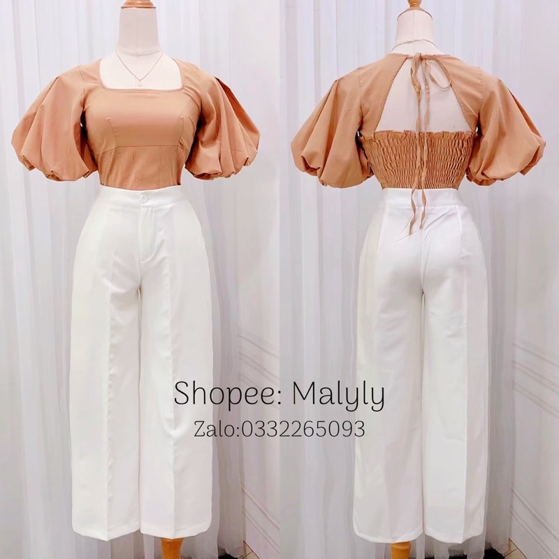 [ MÃ 330 ] ÁO TIỂU THƯ TAY PHỒNG THẮT NƠ SAU ( ẢNH SHOP CHỤP )
