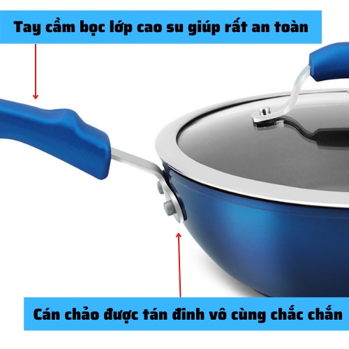 Chảo Chống Dính Đáy Từ Phẳng Cao Cấp Kalpen Inzager Chảo Sâu Lòng Size 20cm-28cm Dùng Cho Mọi Loại Bếp