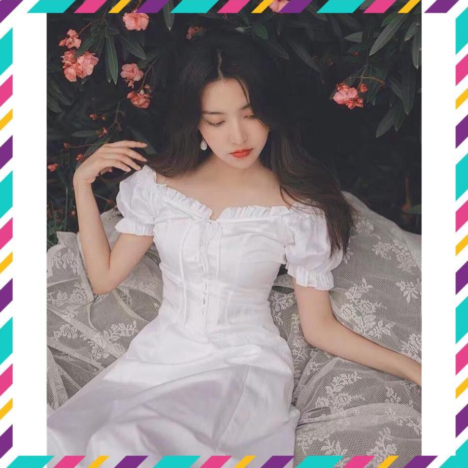 [ XẢ KHO _ THU HỒI VỐN ] Đầm dự tiệc maxi  trắng thất dây/,Đầm dạo phố/ Đầm maxi/ Đầm nữ/ Đầm công chúa (kèm hình thật). | BigBuy360 - bigbuy360.vn