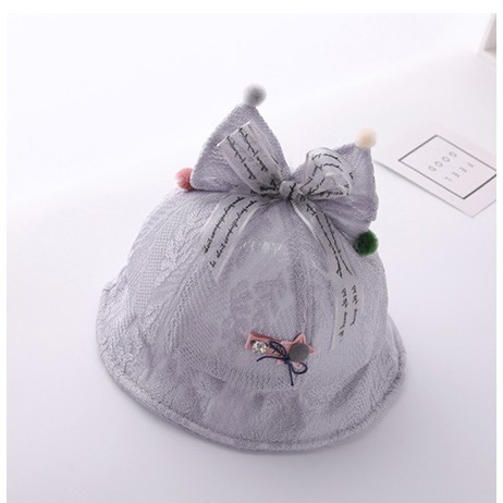 Nón vành ren đính nơ xinh xắn