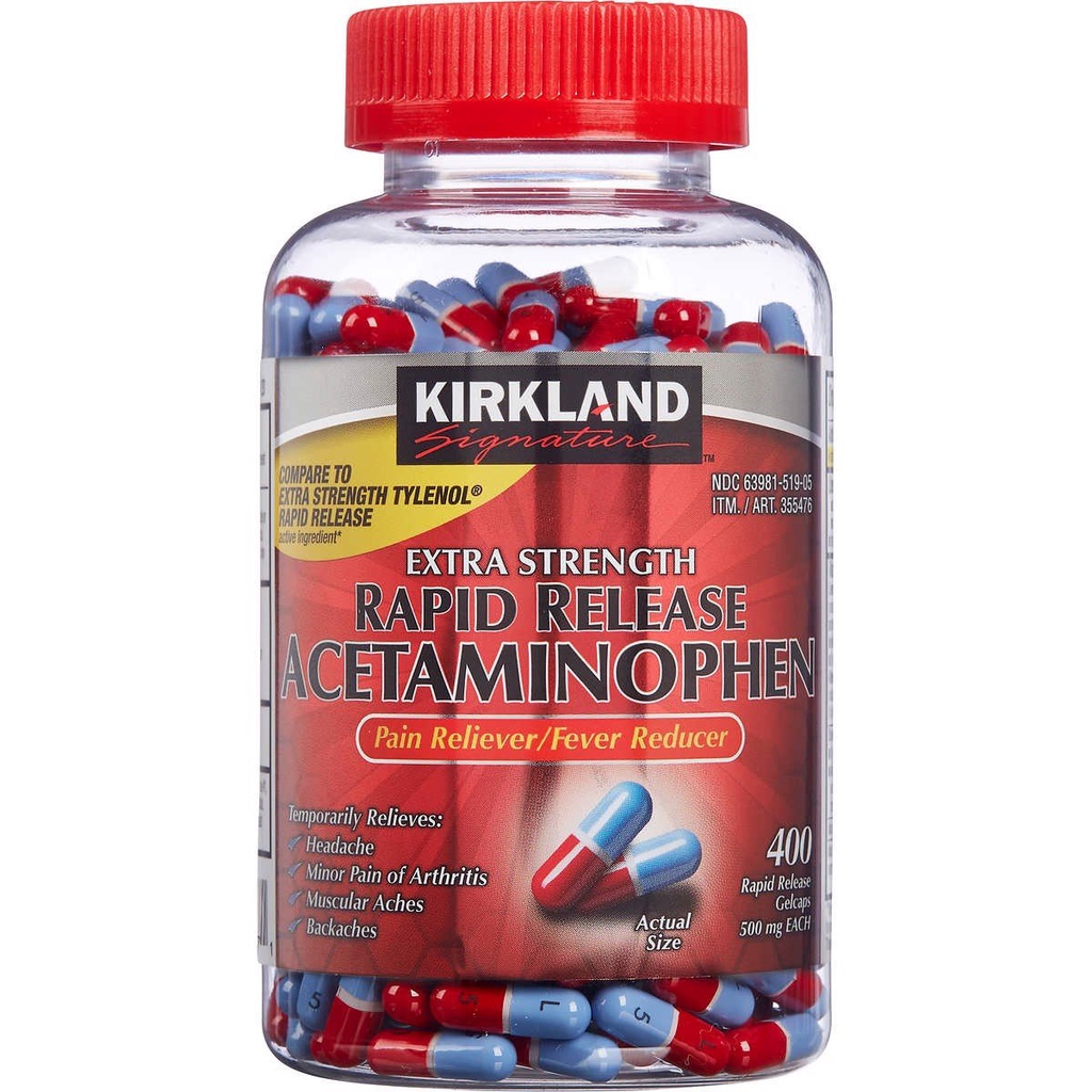 Kirkland Extra Strength Acetaminophen 500mg 500v