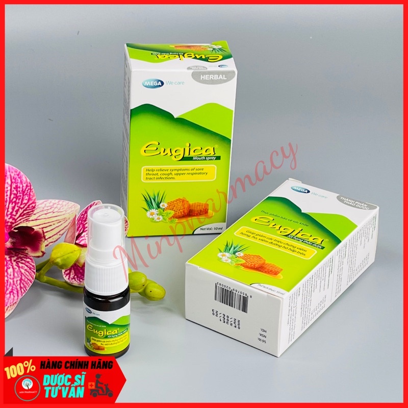 Xịt họng Thảo dược EUGICA Hỗ trợ ho, viêm họng 10ml - Mipharmacy