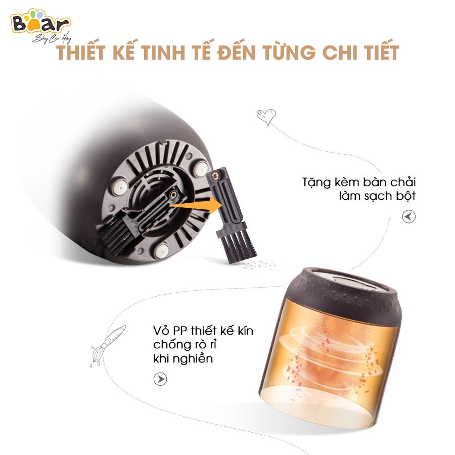 Máy xay thực phẩm khô Bear FSJ-A03D1S - Bản Quốc Tế Tiếng Anh - Hàng chính hãng