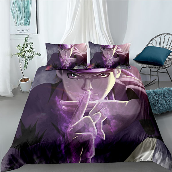 Bộ Drap giường 3 Trong 1 In Họa Tiết Hoạt Hình Naruto Uzumaki Naruto Uchiha Có Thể Giặt Được