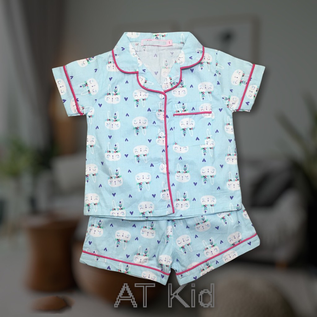 Bộ pijama bé gái cộc tay quần đùi kate