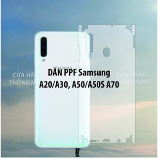 Dán PPF full viền Samsung A30 A20 A50 A50s A70 mặt trước mặt sau mặt lưng màn hình