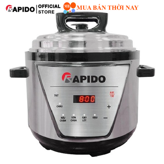 Nồi áp suất điện đa năng Rapido RPC900-D tự động xả áp, 6 chức năng nấu (5L, 900W - Hàng chính hãng)