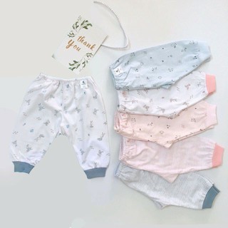 Miomio. Quần dài sơ sinh Miomio 100% cotton mỏng mát