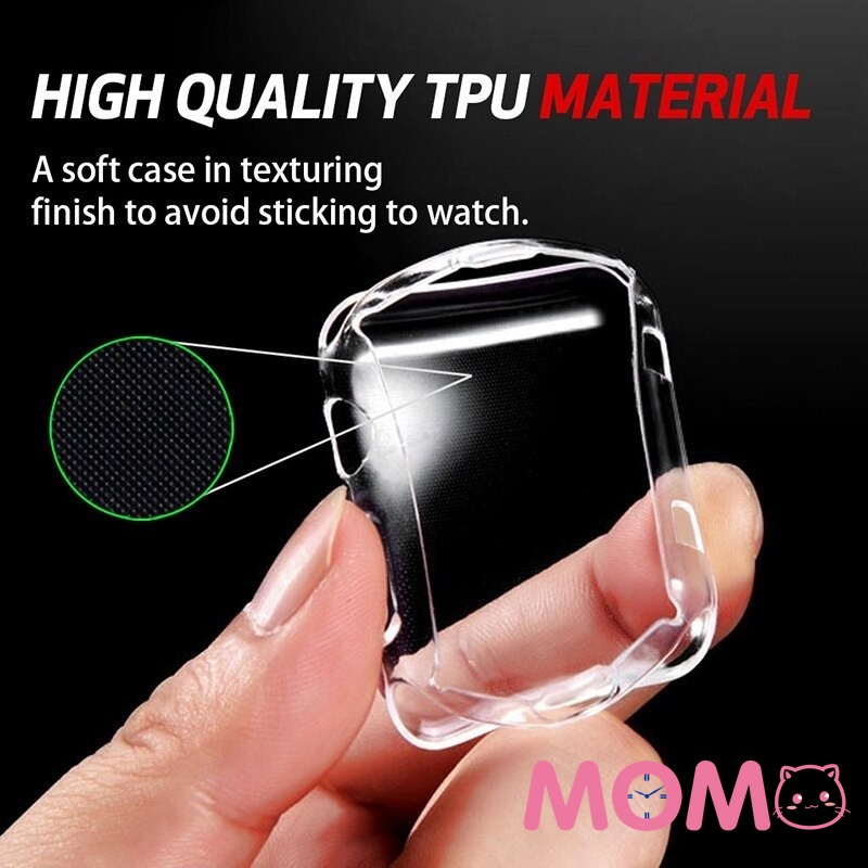 Ốp TPU trong suốt bảo vệ mặt đồng hồ Apple Watch 7 6 SE 5 4 3 2 1 45MM 41MM 40MM 44MM 38MM 42MM
