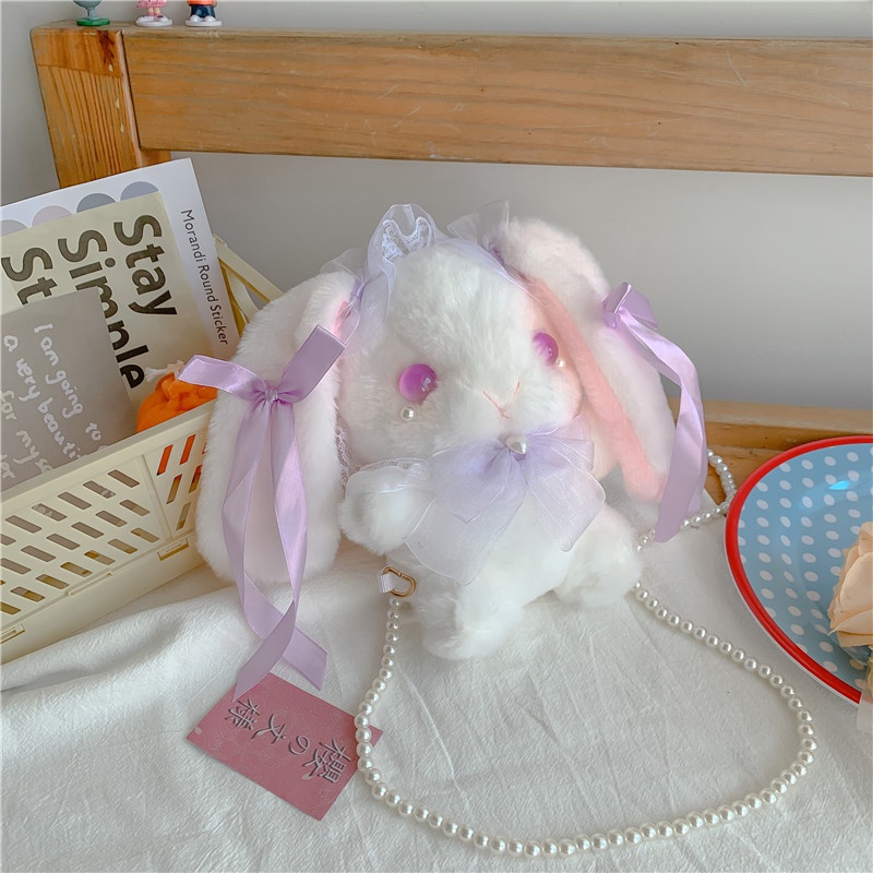 Lolita Thỏ Dễ Thương Túi Nhật Bản JK Cô Gái Phong Cách Trái Tim Búp Bê Dễ Thương Sang Trọng Túi【By】