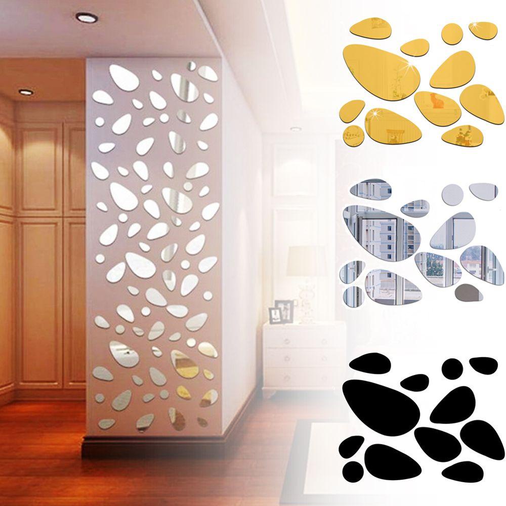 Set 12 Miếng Dán Tường Tráng Gương Tự Dính Có Thể Tháo Gỡ Trang Trí Nhà Cửa