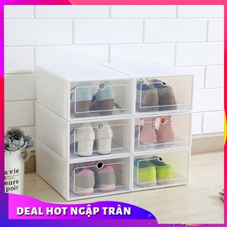 FS 50K🎁 HỘP ĐỰNG GIÀY NHỰA MICA CÓ NẮP XỊN XÒ