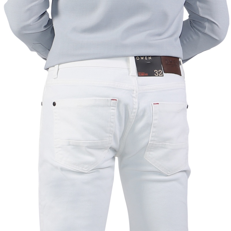 Quần jean Nam Owen Slim Fit màu Trắng - QJSL23953