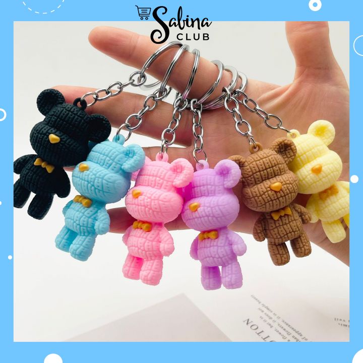 Móc Khoá Hình Chú Gấu Bea,r Lo.ve Nhám Siêu Cute