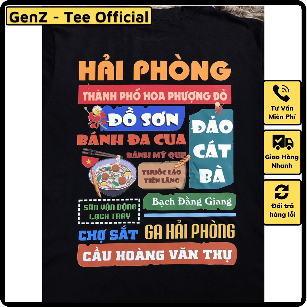 Áo Thun Local Brand TP Hải Phòng, Áo 63 Tỉnh Thành Nam Nữ Form Rộng Unisex Genz Cá Tính