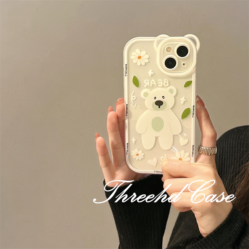 Ốp Điện Thoại Mềm Hình Gấu Đơn Giản Cho iPhone 14 13 12 11 Pro Max SE2020 X XR Xs Max 7 8 Plus