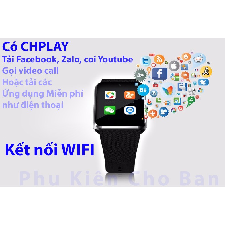 Đồng hồ thông minh WiFi sim độc lập cảm ứng smartwatch tiếng Việt PF107 Gold