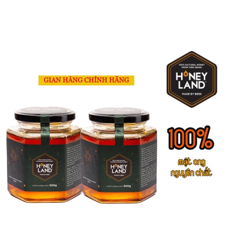 Combo 2 hũ mật ong rừng nguyên chất Ngập Mặn HONEYLAND tổng 1000g