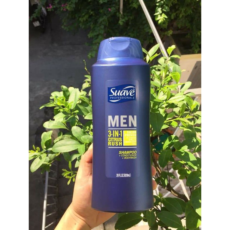 Dầu tắm gội xả SUAVE MEN 828ml của Mỹ