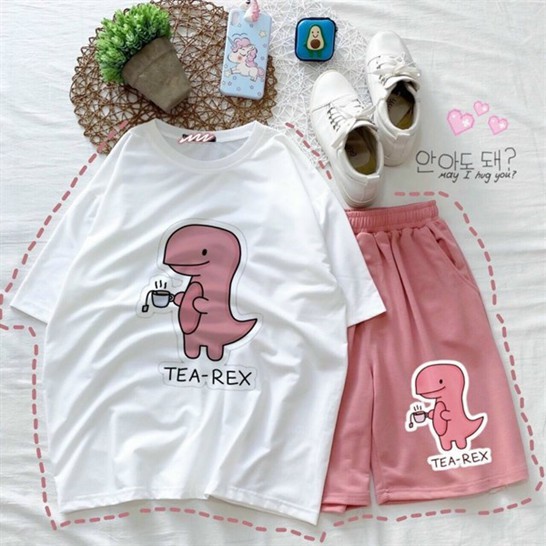 [Xưởng Giá Gốc] Set đồ bộ ngắn cartoon hoạt hình .Unisex form rộng Xưởng Giá Gốc Mã SP000845