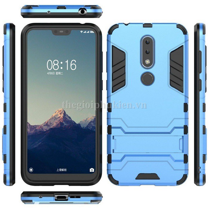 [New] Ốp lưng Nokia X6 2018, Nokia 6.1 Plus chống sốc Iron man có chân dựng máy