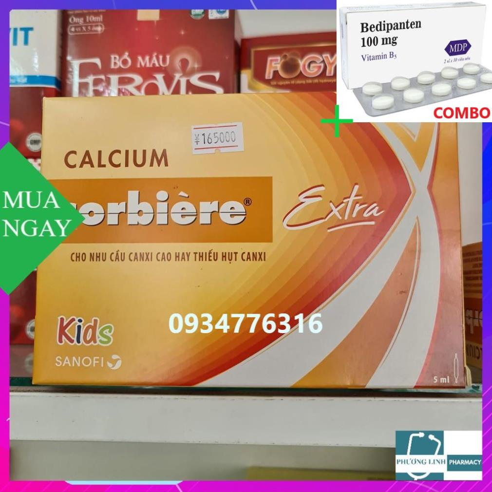 Combo Bedipanten 100mg +  [GIÁ GỐC] Calcium Corbiere Extra bổ sung canxi hộp 3 vỉ x 10 ống