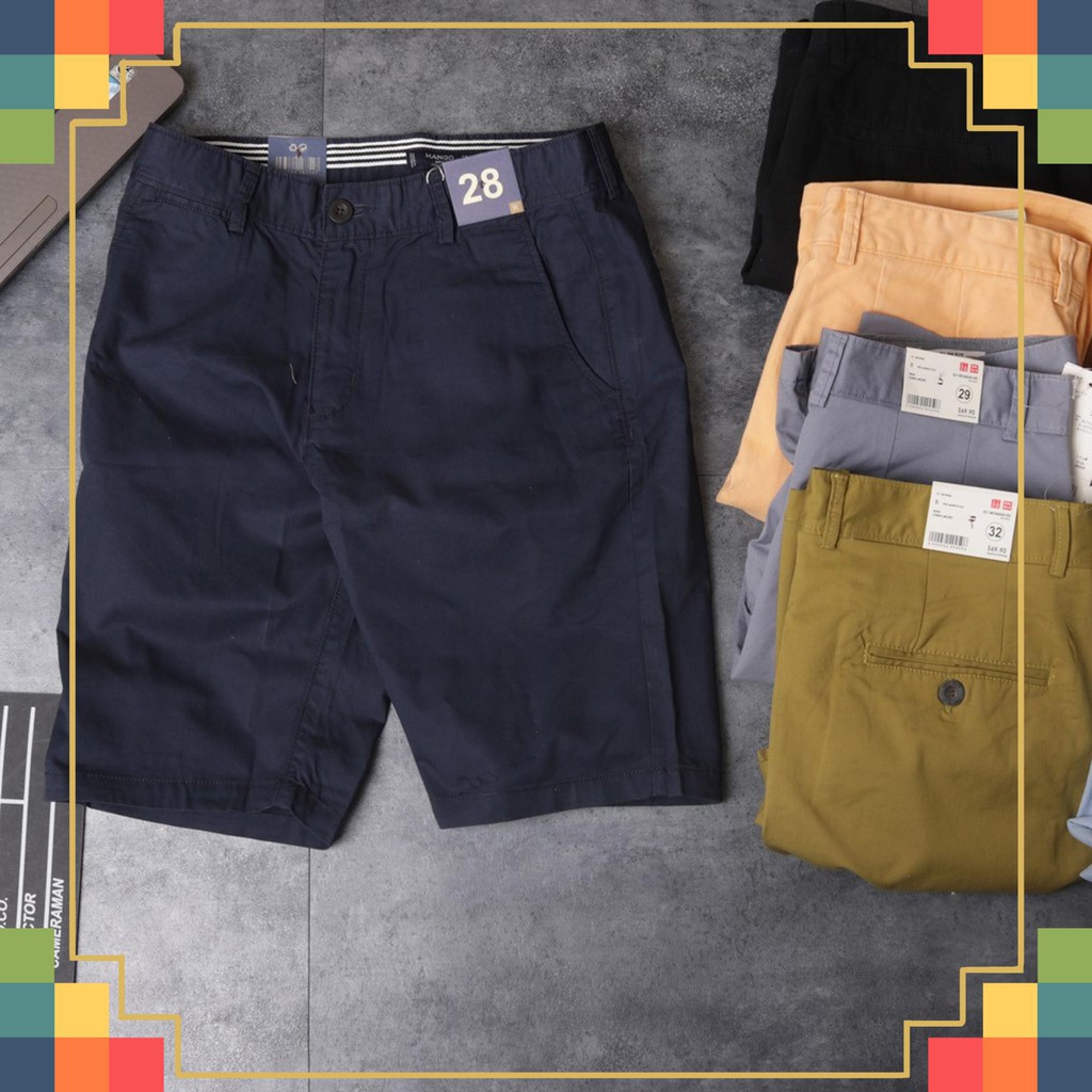Quần short kaki nam mango cao cấp màu xanh navy