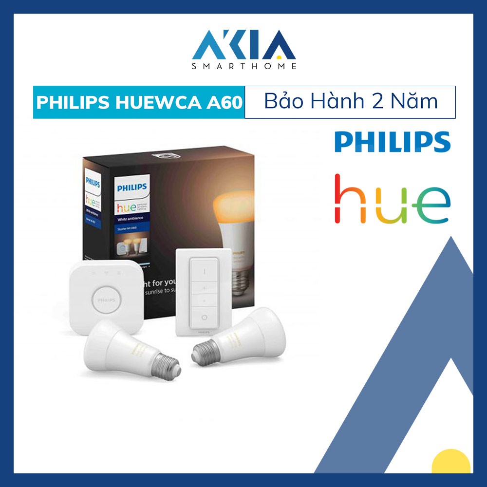 Bộ 2 Bóng Đèn Thông Minh Philips Hue HueWCA 8.5W A60 E27 - Hàng Chính hãng