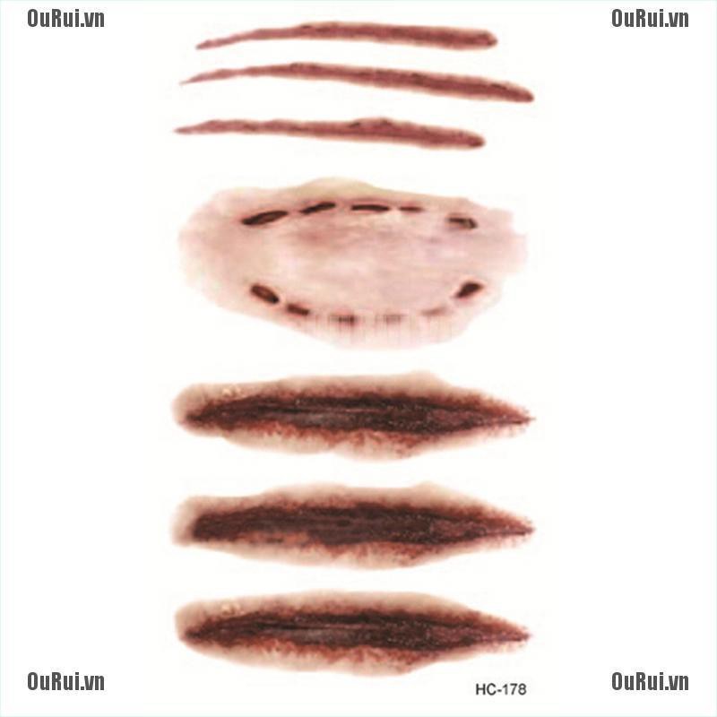 Set 2 Hình Xăm Dán Tạm Thời Phong Cách Halloween