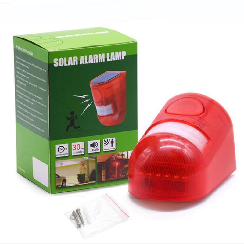 Đèn báo động Solar Lamp - Chuông báo động trống trộm - Có tấm pin năng lượng mặt trời