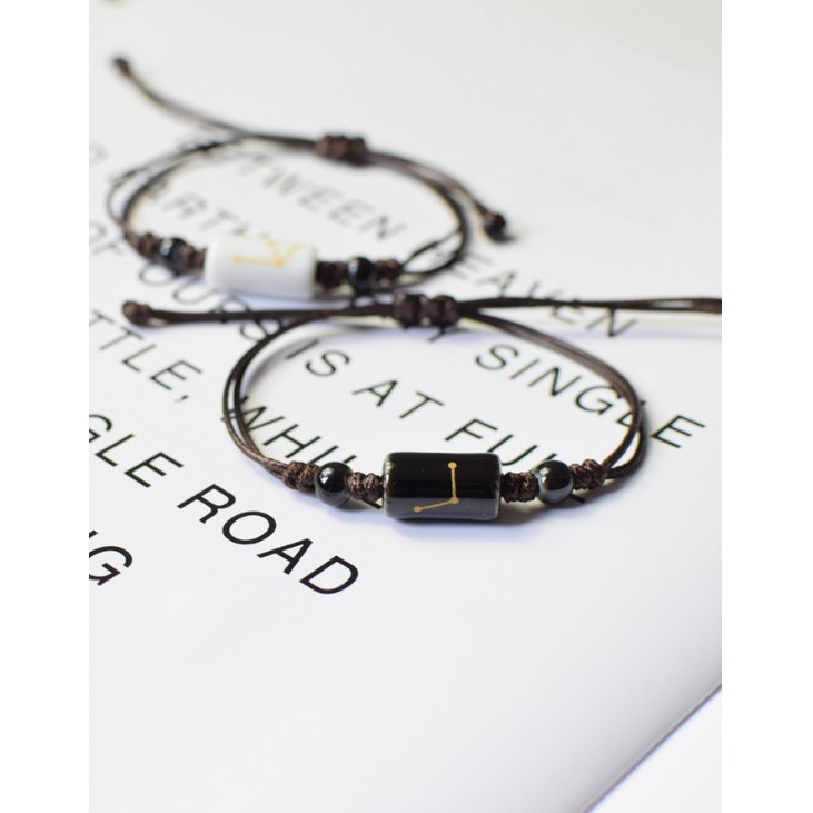 Vòng tay phong thuỷ 12 cung hoàng đạo gốm sứ đen | BigBuy360 - bigbuy360.vn