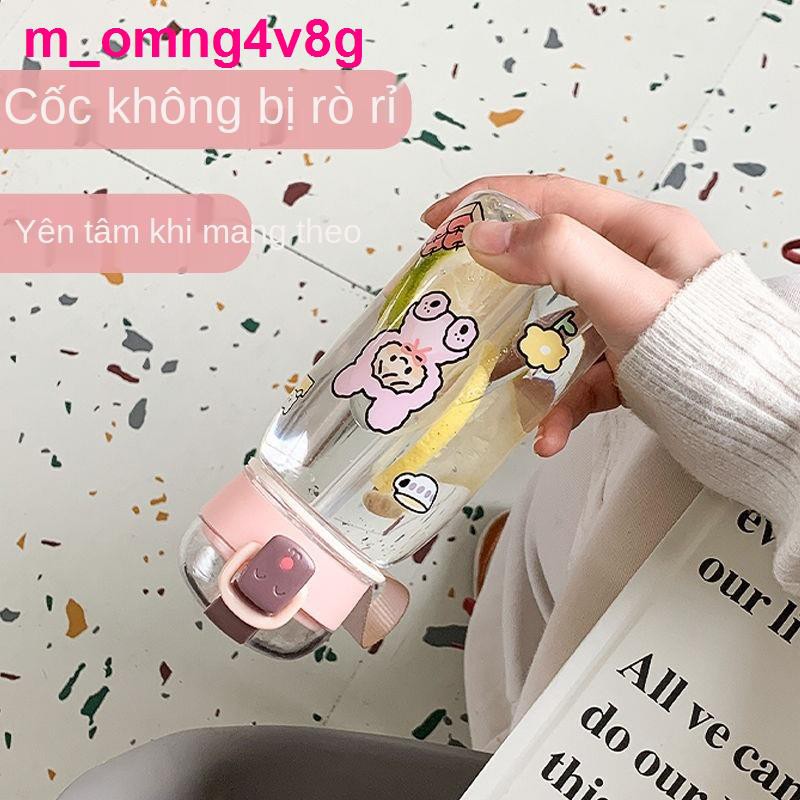 Phiên bản nước dễ thương của Hàn Quốc cốc có ống hút người lớn nhựa chống rơi giá trị cao nữ sinh net nổi tiếng tr