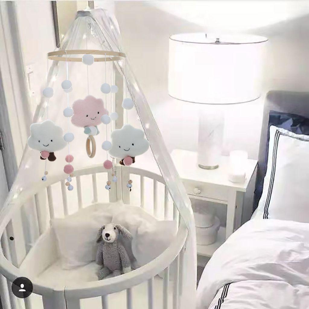 1 Bộ Chuông Gió Hình Đám Mây Bằng Vải Nỉ Dễ Thương Treo Trang Trí Phòng Bé