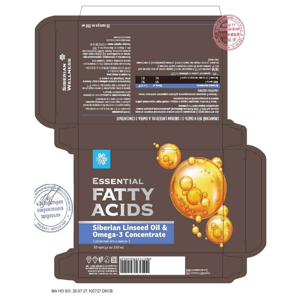 OMEGA Tim Mạch Essential fatty acids Siberian linseed oil & omega3