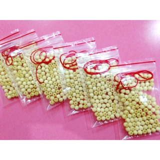 Combo 100hạt dâu tằm 6mm VN + 5 mét dây chỉ đỏ xâu vòng