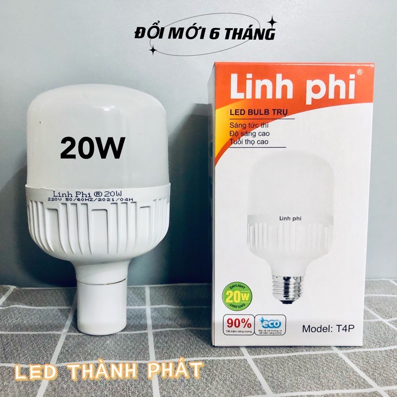 Bóng đèn LED BULB Trụ Linh Phi 20W siêu sáng tiết kiệm 80% điện | BigBuy360 - bigbuy360.vn
