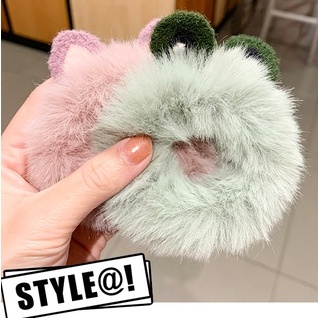 Buộc tóc scrunchies dạng lông dễ thương