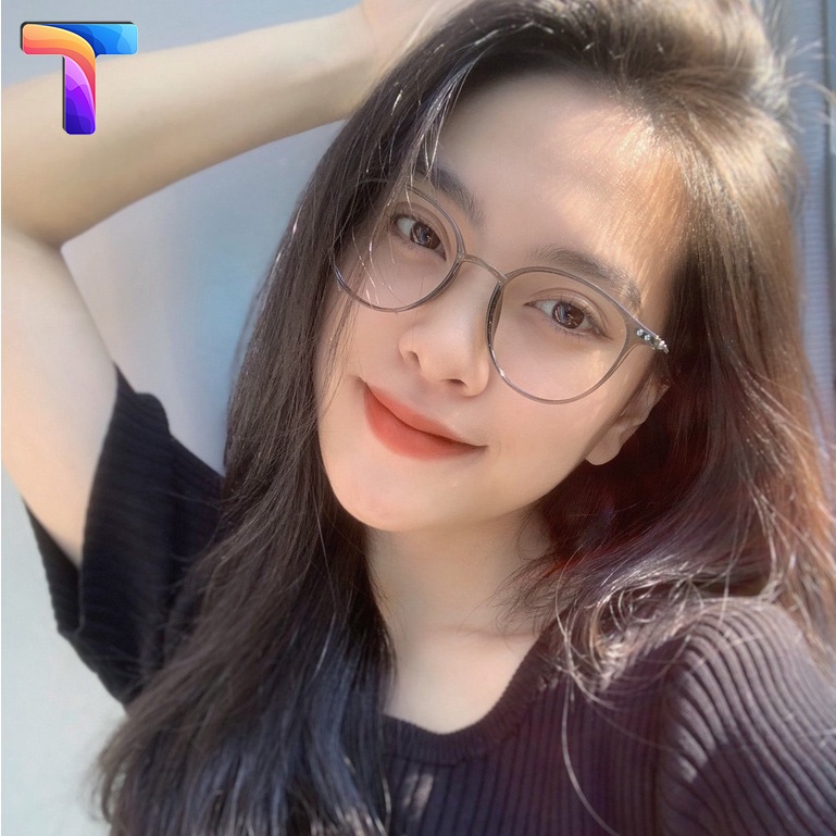 Mắt kính chống ánh sáng xanh nữ mắt mèo kim loại nhựa 2955